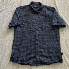 Men's Medium Patagonia Fjord Flannel Shirt Blue/Navy picture