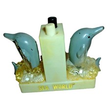 Vintage Sea World Mechanical Dolphins Souvenir Plastic Moving Toy Collectible picture