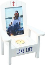 Pavilion Gift Company Lake Life Adirondack Chair Tea Light Holder 4x6 picture