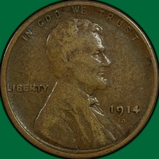 1914-D Lincoln Wheat Cent Very Fine VF Coin #48372 picture