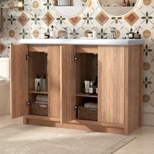 47in Freestanding Double Sink Vanity Cabinet Storage Vanity Bathroom picture