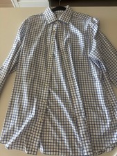 Charles Tyrwhitt Slim Fit Dress Shirt Mens 16-36 Blue White Check Non-Iron picture
