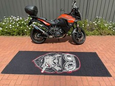 Large Motorcycle Garage Mat Cruiser Harley Davidson Rubber Backed Oil Resistant  picture