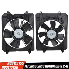AC Radiator Condenser Cooling Fan For 2010-2016 Honda CR-V CRV 2.4L Left+Right picture