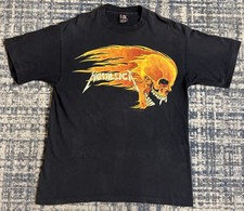 Vintage 1994 Metallica Flaming Skull Sun Concert T Shirt Sz XL Giant Thrash Band picture