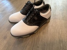 FootJoy DryJoys Tour Golf Shoes Black White Croc Saddle Print picture