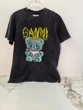 Ganni Women's Gray bear Graphic Short Sleeve Crewneck T-Shirt picture