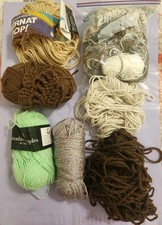 Assorted Yarn Lot Bundle Mixed Partial Skeins Scraps Craft Destash Used picture