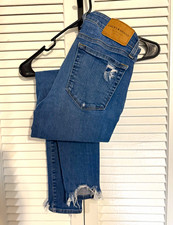Lucky Brand Women’s Skinny Jeans Blue Medium Wash Distressed Stretch Denim picture