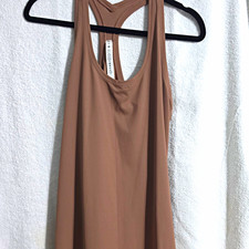 lululemon Cool Racerback Tank Nulu Moisture Wicking Brown 16 Scoop Neck picture