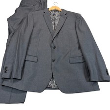 JOE Joseph Abboud Mens 46L Slim Custom Gray Wool 2 Button Suit Pants 38x32 EUC picture