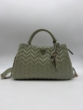 GUESS Cheryl triple compartment quilted small satchel crossbody bag -Sage green picture