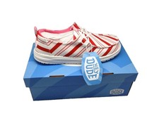 Hey Dude Wendy Candy Cane Womens Christmas Red White Comfort Shoes Pick Size picture