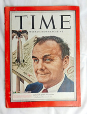Vtg Time Magazine October 13 1952 Vol. LX Senator John Williams picture