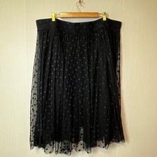 TORRID Black Polka Dot Mesh Overlay Maxi Skirt picture