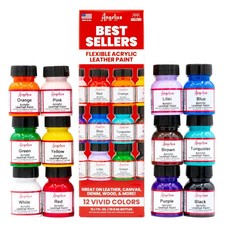 Angelus Acrylic Leather Paint Best Sellers Kit (12 Colors / 1 oz) picture