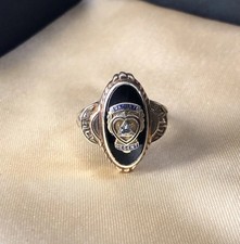 Vintage 10K Gold Black Onyx Past Regent Women of the Moose Ring Morgans Size 5.5 picture