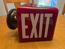 Vintage Original Kopp Ruby Red Triangular EXIT Sign Light Fixture Wall Mount picture