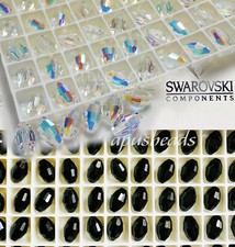 10pcs Swarovski Crystal #5200 10.5x7mm Faceted Oval Beads Clear white or black picture