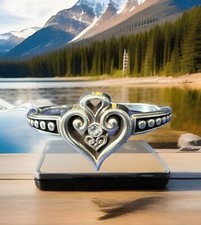 Brighton ALAZAR HEART GLINT Hinged Magnetic Bangle Bracelet MSRP $108 NWT picture