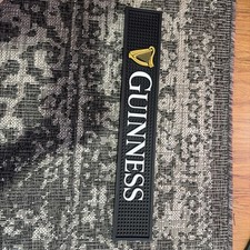NEW Guinness Beer Ale  Rubber Bar Mat 20.5”x3.5” Back Bar Rail Mat Harp Emblem picture