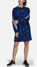 adidas Womens x Marimekko Sportswear Loose Fit Floral Fleece Dress XL picture