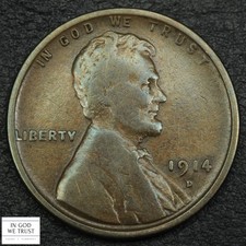 1914 D Lincoln Wheat Copper Cent 1C picture