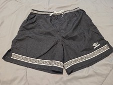 Vtg 90s Umbro SHINY Royal Black SATIN Futbol SOCCER Athletic Shorts Large picture