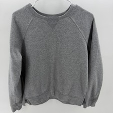 Champion Women's Long Sleeve Gray Crop Sweatshirt Cotton Athletic Pullover picture