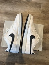 Nike Court Vision Low White/Black Leather Lace-Up Low-Top Sneakers picture
