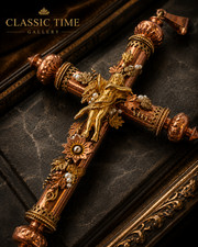 Monumental Georgian Early Victorian Cross Pendant 9K 14K Gold Silver Pearls RARE picture