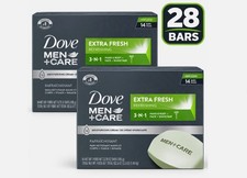 Dove Men+Care Extra Fresh 3-in-1 Bar Soap - Hand, Body, Face ,28 Count 2x14 Pack picture