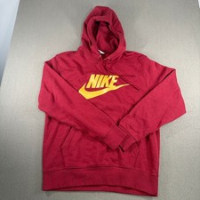 Nike Sportswear Futura Logo Hoodie Mens Size Medium Red Yellow Pullover picture