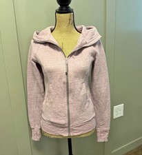 Lululemon Size 6 Scuba Full Zip Hoodie W4AWNS Heathered Pink Mauve Athleisure picture