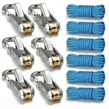 6 Lock Rope Buckle Down Hooks Tie Tightening Tensioner Rope Roller with Cargo picture