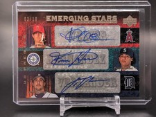 2007 UD Emerging Stars Triple Autographs Gold Verlander/Hernandez/Weaver #/10 picture