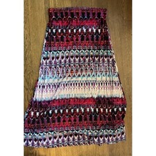 Hot Kiss Boho Geometric Print Maxi Skirt Pink Purple Teal XL/2XL MXSK222SX picture
