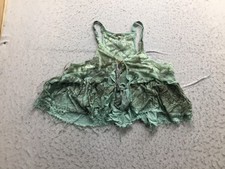 Gimmicks By BKE Tank Blouse Womens M Medium Green Brown Flower Frilly Lace Back picture