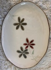 Pier 1 Petals Serving Platter Rare 19in Stoneware HandPainted 2008 Discontinued picture