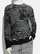 Diesel Men's Black K-Cadmo Distressed Crewneck Sweater Size M picture