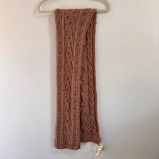 NWT Carraig Donn Scarf Wrap Ireland 100% Pure New Wool Cable Knit Pink Brown picture