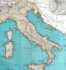 Italy Sardinia Adriatic Mediterranean Sea 1935 Map Europe 14 x 11