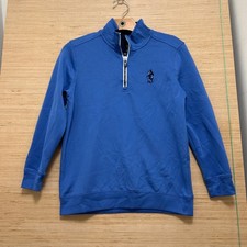 Fairway & Greene F&G Tech Mens Blue Quarter Zip Golf Pullover Mascot Size M picture