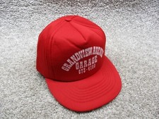 Vintage Grandview Ave Garage Trucker Hat Red White Capital Cap Mesh Back EC picture