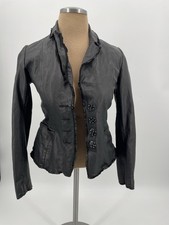 Artico Italy Ovine Leather Jacket Animal Print Lined Italian Luxury Coat Y2K picture