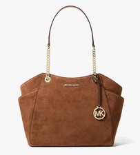 Michael Kors Jet Set Travel Large  Suede Shoulder Bag Brown NWT  picture