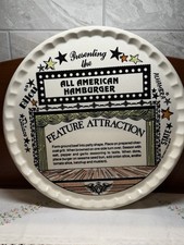 Vintage 1983 Royal China All American Hamburger Recipe Plate Platter Retro picture