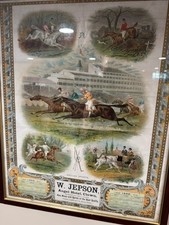 ANTIQUE 1899 ENGLISH LITHOGRAPH HORSE RIDING ANGEL HOTEL CLOWN  picture