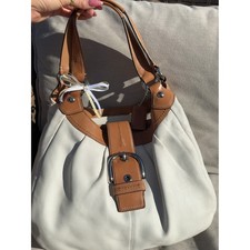 Authentic COACH Lynn Soho Ivory/Camel Shoulder Hobo Purse Bag VINTAGE picture