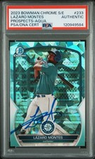 Lazaro Montes Signed 2023 Bowman Chrome Sapphire Aqua /99 PSA Authentic POP 1 picture